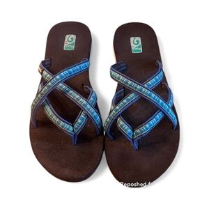 Teva Blue and Green Women's Sandals